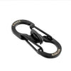 Mini Portable 8-Shaped Stainless Steel Keychain 8 Ring Carabiner Snap Traveller Slide Lock Locking Clip Camping Tool Gear | At Camping