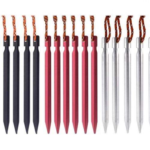 Tent Peg Nail Stake with Rope Camping Equipment Outdoor Beach Tent Pegs Aluminium Alloy
