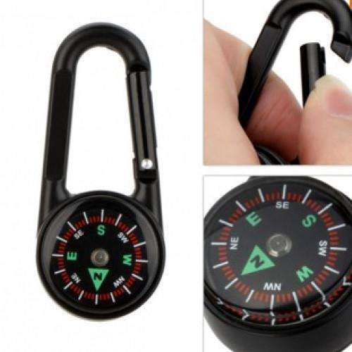 Mini Compass  Thermometer Military Outdoor Hiking Climbing Metal Camping Equipment