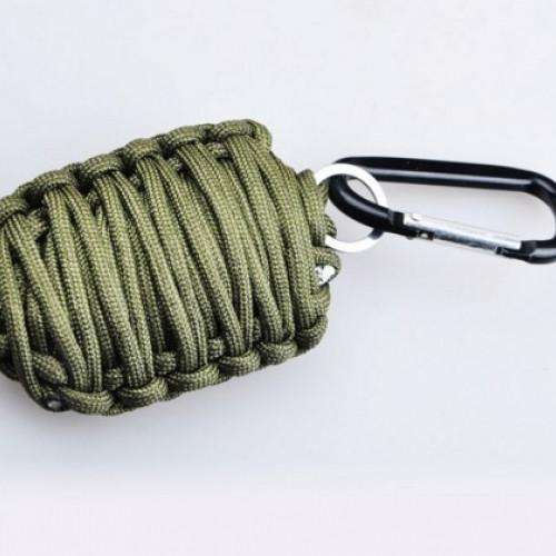 Survival Key Chain Paracord Parachute Fire Starter Fishing Knife Swivels